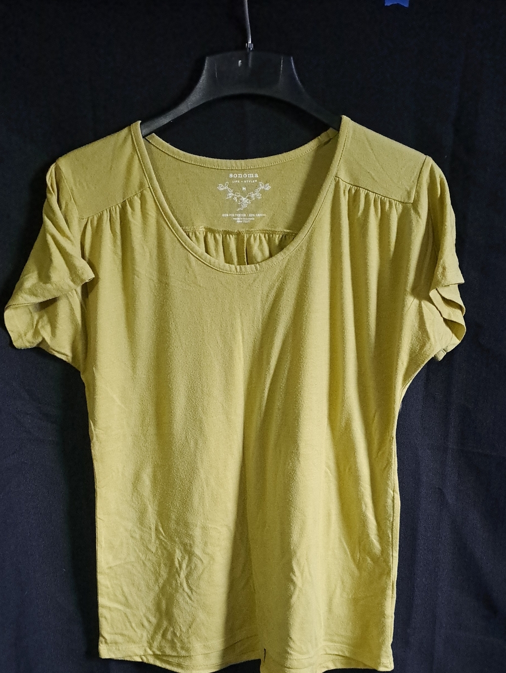 Sonoma Olive Short Sleeve Scoop Neck Top
